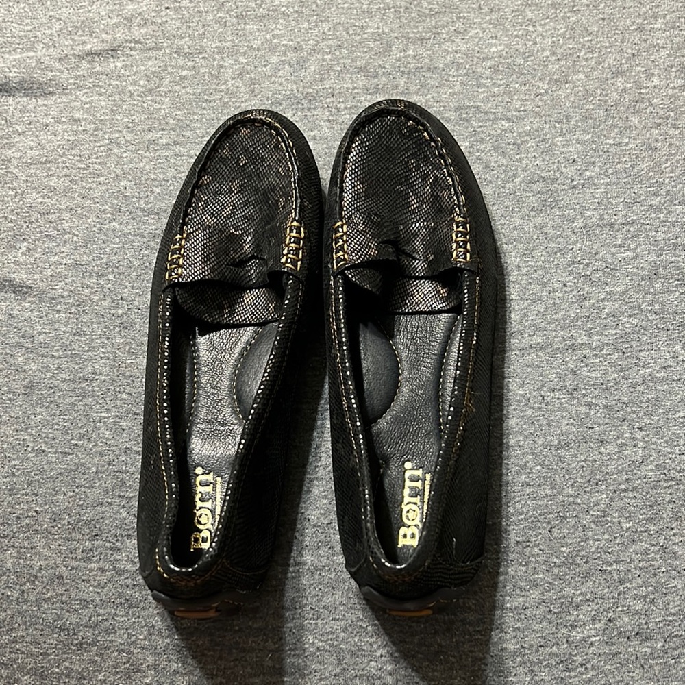Brown and Black Snakeskin Loafers